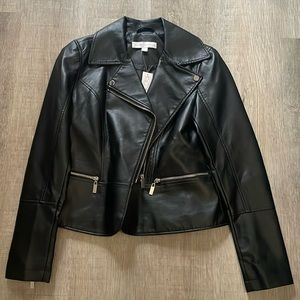 NWT Faux Leather Moto Jacket New York & Company XS